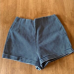 Hollister Navy and White Striped Shorts